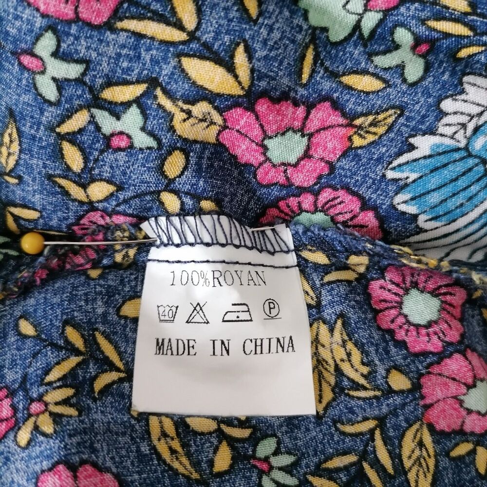 Temofon Women's Blue Floral Boho Summer Surplice Neck Wrap Dress Size X-Large - Picture 6 of 7